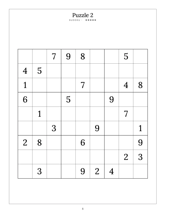 A finished sudoku page: a nine by nine grid with some of its numbers given.
